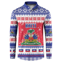 Haiti Christmas Button Sweatshirt Coat Of Arms Jwaye Nwel - Wonder Print Shop