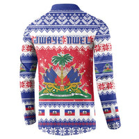Haiti Christmas Button Sweatshirt Coat Of Arms Jwaye Nwel - Wonder Print Shop