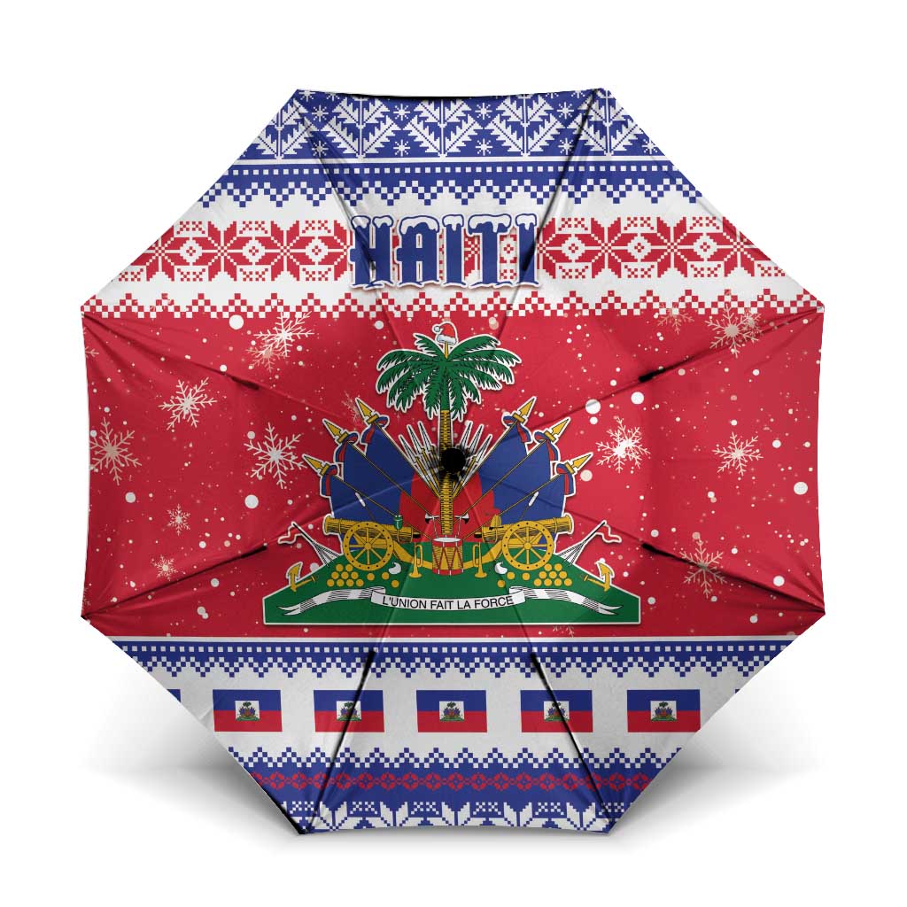 Haiti Christmas Umbrella Coat Of Arms Jwaye Nwel - Wonder Print Shop