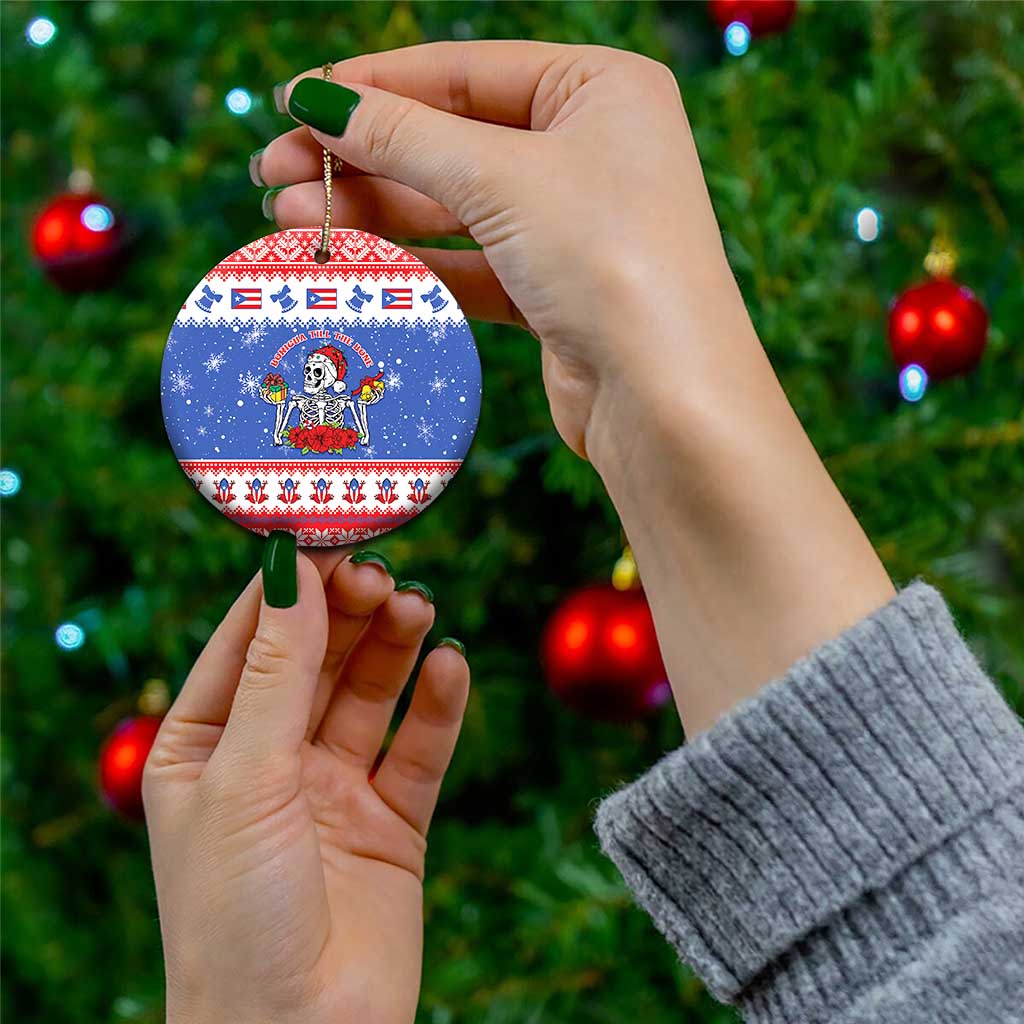 Puerto Rico Christmas Ceramic Ornament Boricua Till The Bone - Wonder Print Shop
