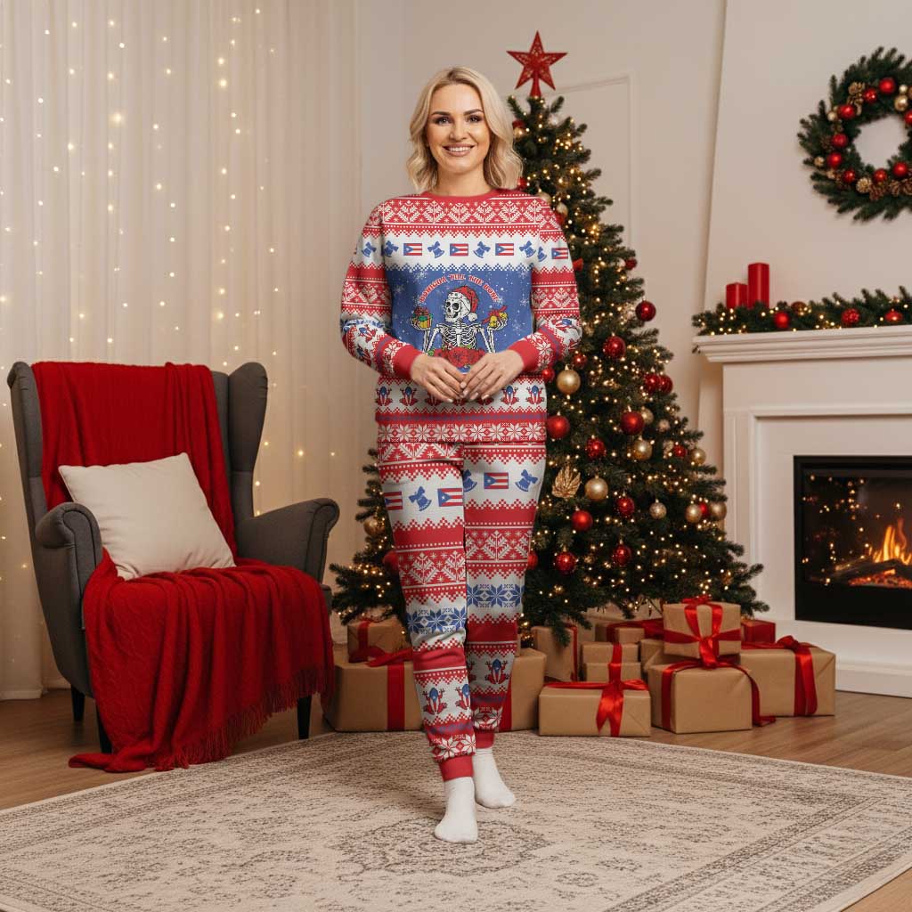 Puerto Rico Christmas Pajama Set Boricua Till The Bone - Wonder Print Shop