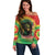 Juneteenth Freedom Day Off Shoulder Sweater Reggae Tie Dye Style LT05 - Wonder Print Shop