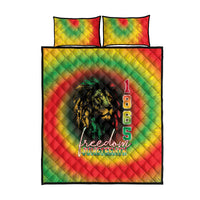 Juneteenth quilt bed set with matching pillowcases, tie-dye rainbow with lion and 1885