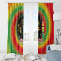 Juneteenth window curtain set, reggae tie-dye panels with 1865 and Juneteenth text