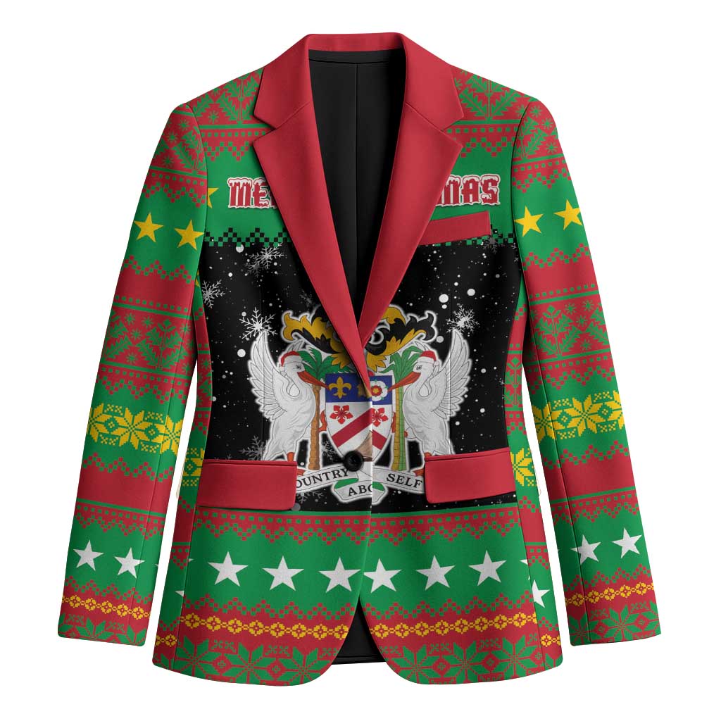 Saint Kitts And Nevis Christmas Blazer Coat Of Arms Xmas Vibe - Wonder Print Shop
