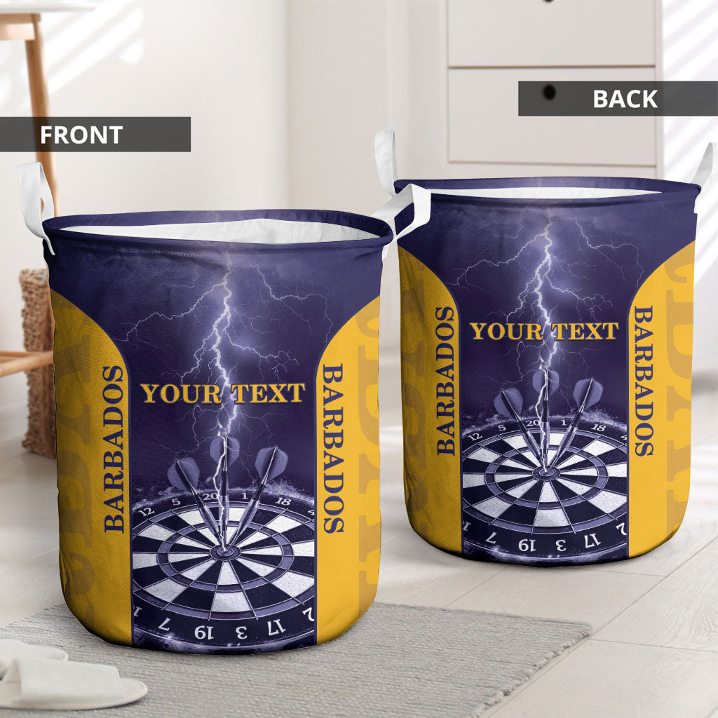 Personalized Barbados Darts Laundry Basket Sporty Style