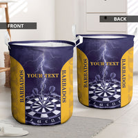 Personalized Barbados Darts Laundry Basket Sporty Style
