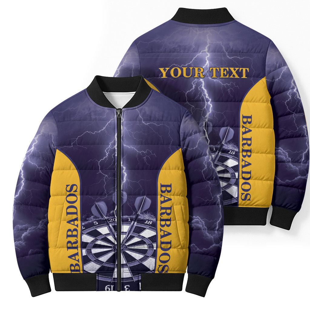 Personalized Barbados Darts Bomber Puffer Jacket Sporty Style