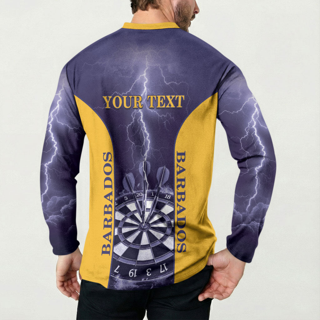 Personalized Barbados Darts Button Sweatshirt Sporty Style