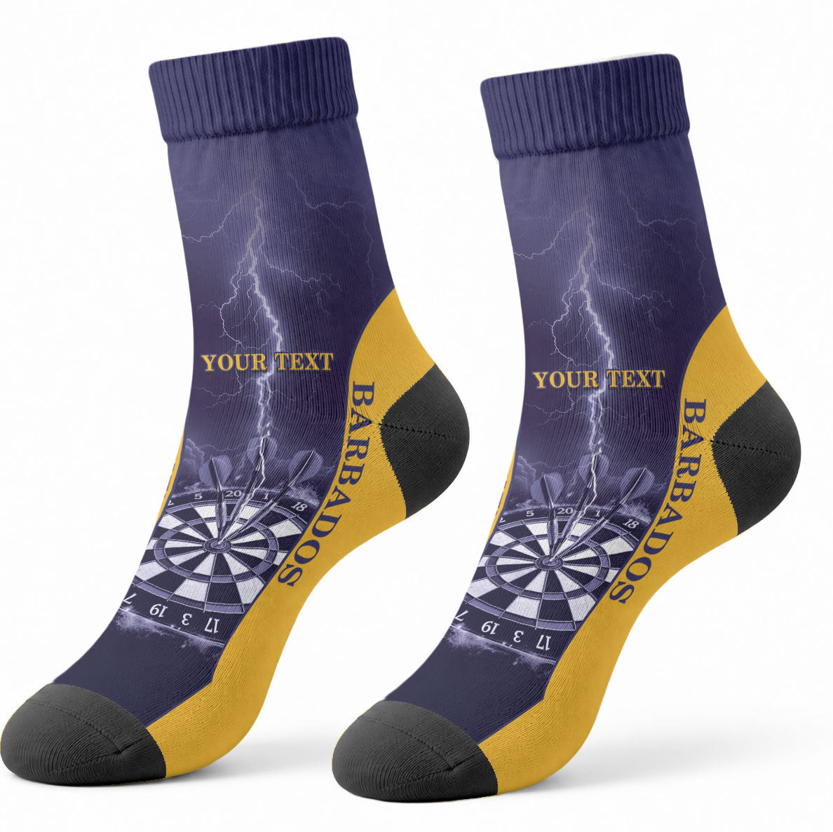 Personalized Barbados Darts Crew Socks Sporty Style