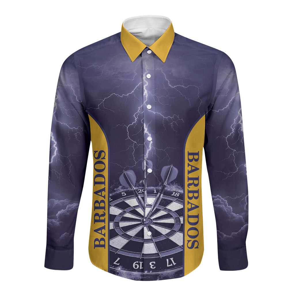 Personalized Barbados Darts Long Sleeve Button Shirt Sporty Style