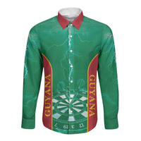 Personalized Guyana Darts Long Sleeve Button Shirt Sporty Style