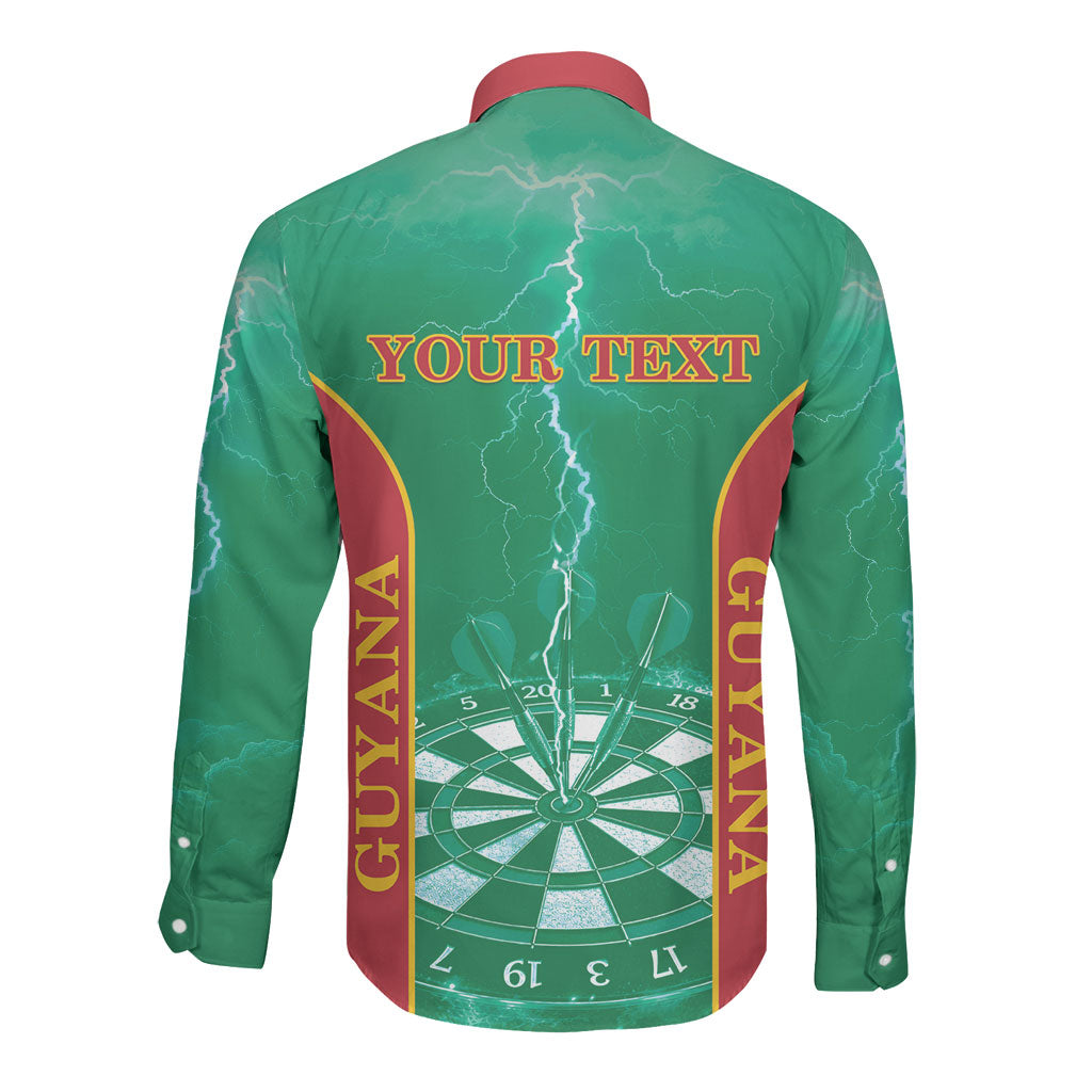 Personalized Guyana Darts Long Sleeve Button Shirt Sporty Style