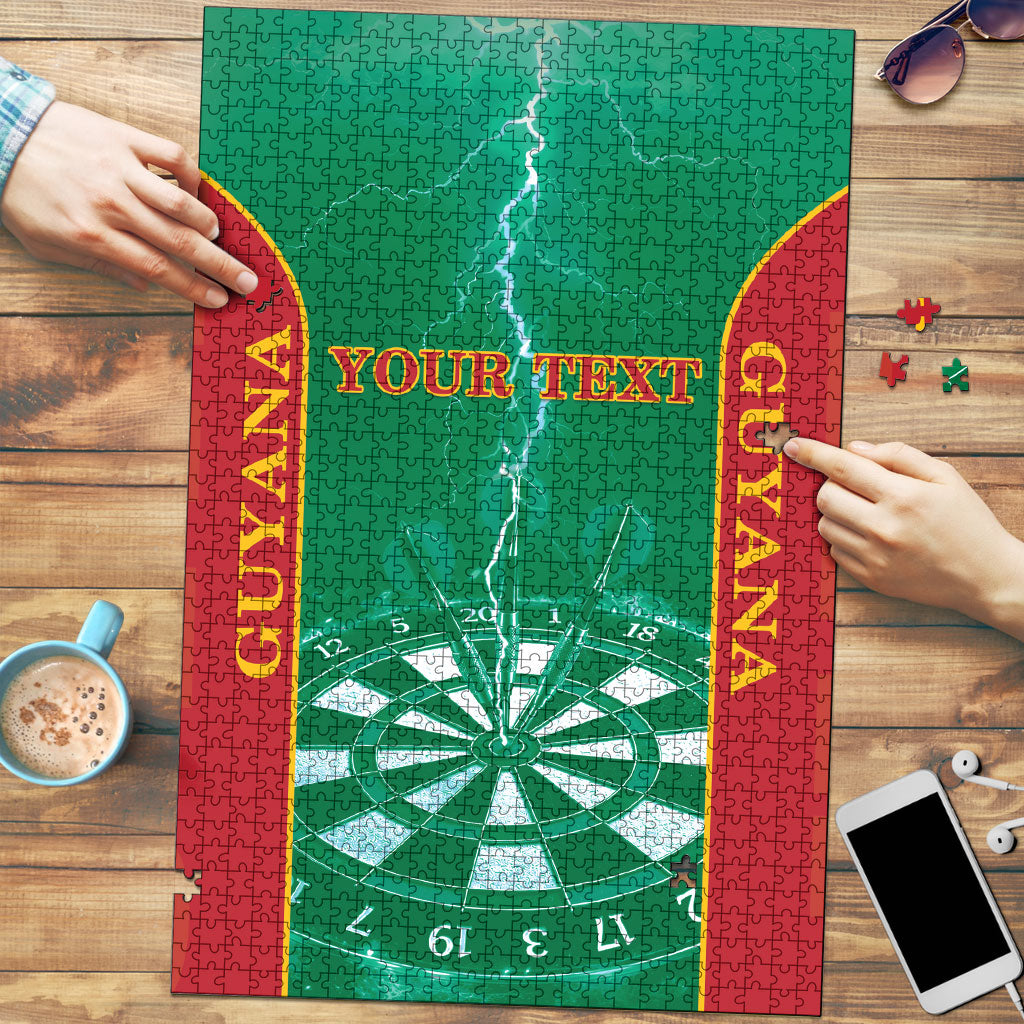 Personalized Guyana Darts Puzzle Sporty Style