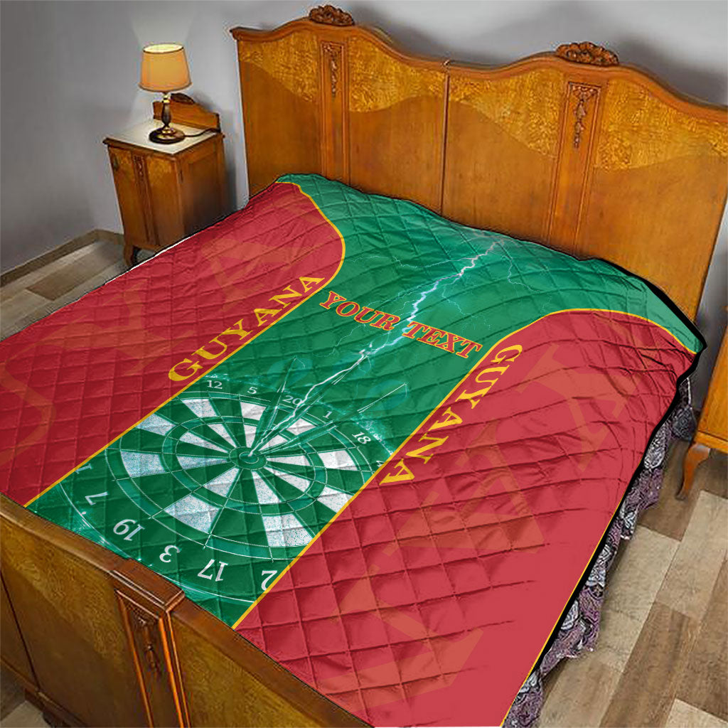 Personalized Guyana Darts Quilt Sporty Style