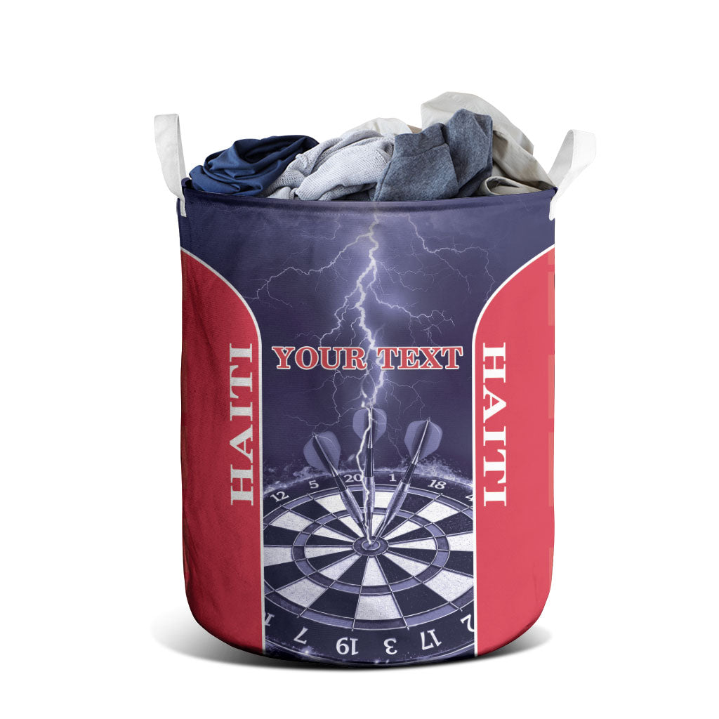 Personalized Haiti Darts Laundry Basket Sporty Style