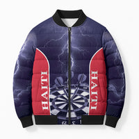 Personalized Haiti Darts Bomber Puffer Jacket Sporty Style