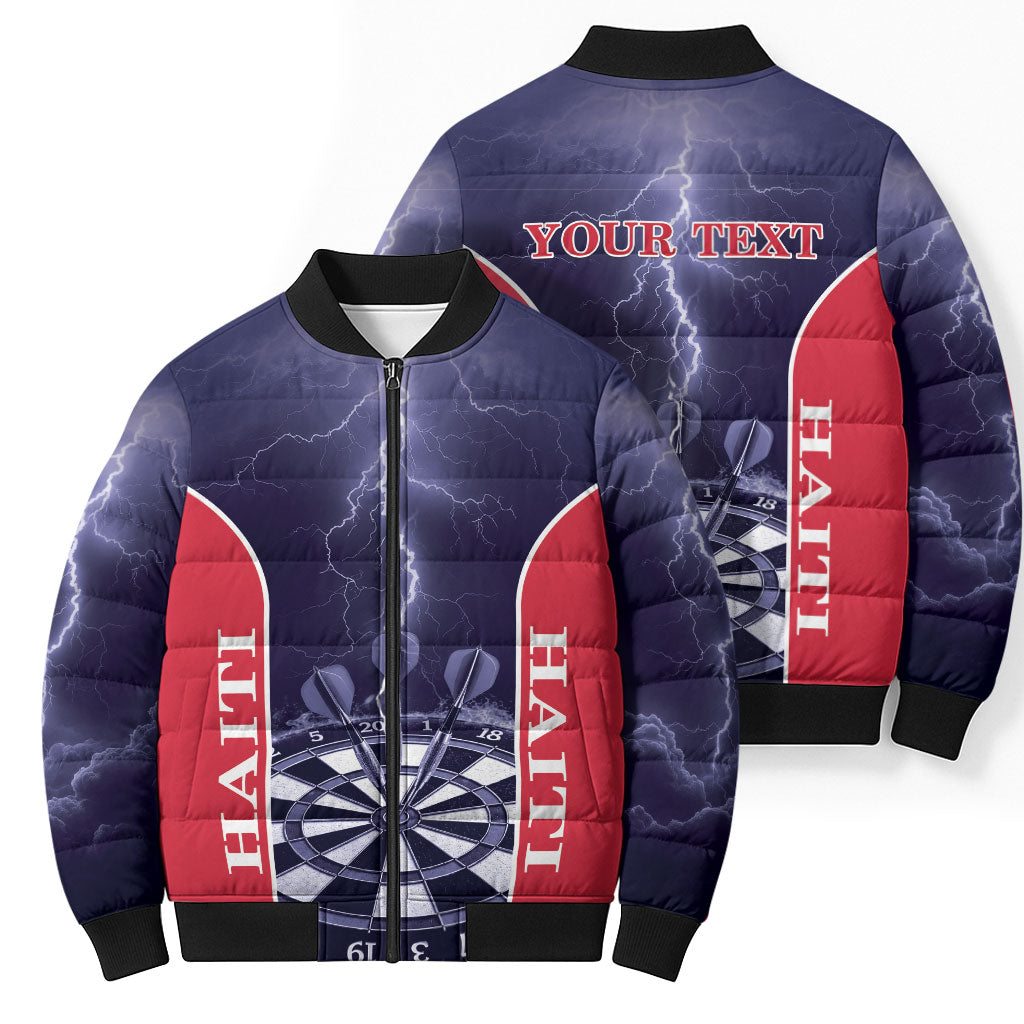 Personalized Haiti Darts Bomber Puffer Jacket Sporty Style