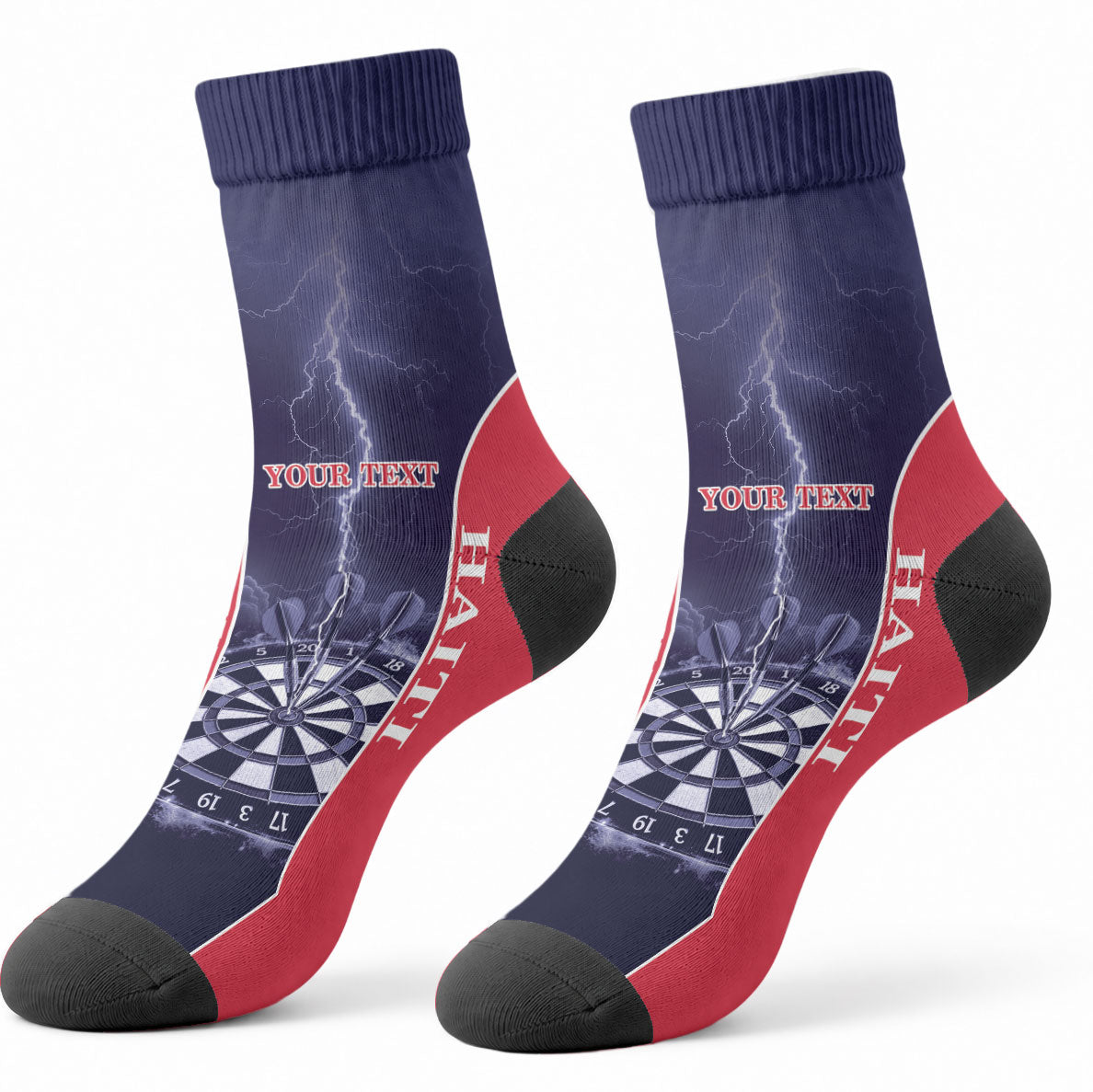 Personalized Haiti Darts Crew Socks Sporty Style