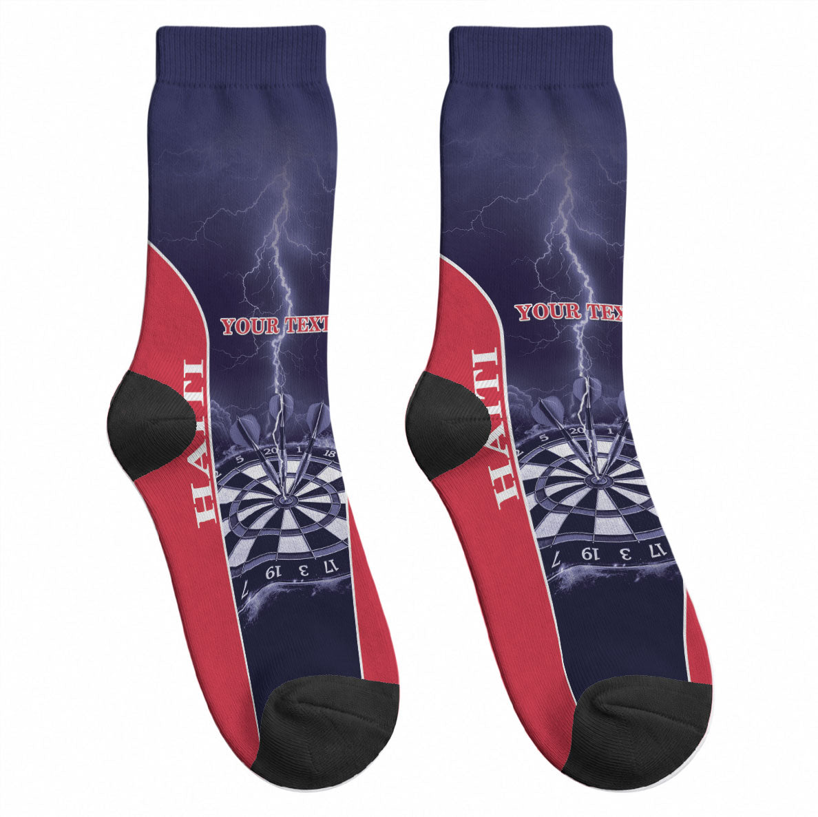 Personalized Haiti Darts Crew Socks Sporty Style