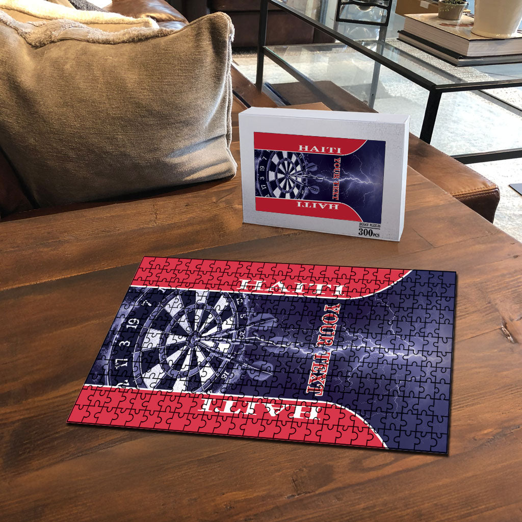 Personalized Haiti Darts Puzzle Sporty Style