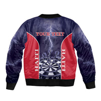 Personalized Haiti Darts Sleeve Zip Bomber Jacket Sporty Style