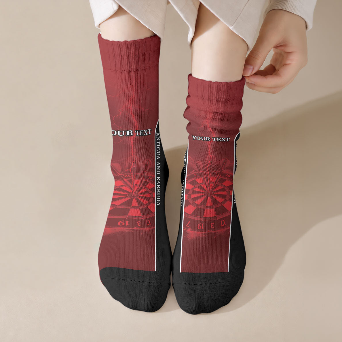 Personalized Antigua And Barbuda Darts Crew Socks Sporty Style