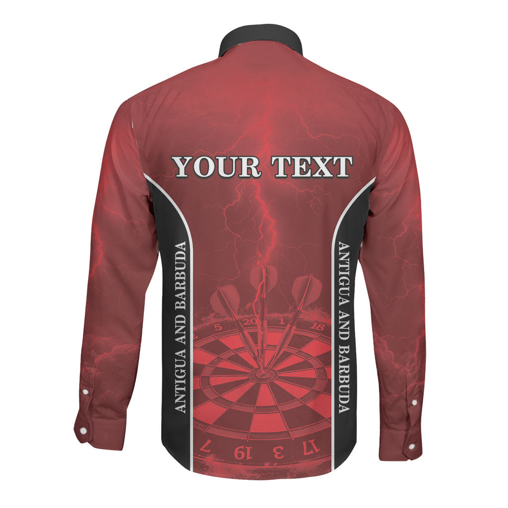 Personalized Antigua And Barbuda Darts Long Sleeve Button Shirt Sporty Style