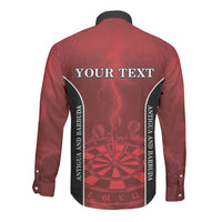 Personalized Antigua And Barbuda Darts Long Sleeve Button Shirt Sporty Style