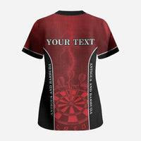 Personalized Antigua And Barbuda Darts Scrub Top Sporty Style