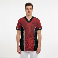 Personalized Antigua And Barbuda Darts Scrub Top Sporty Style