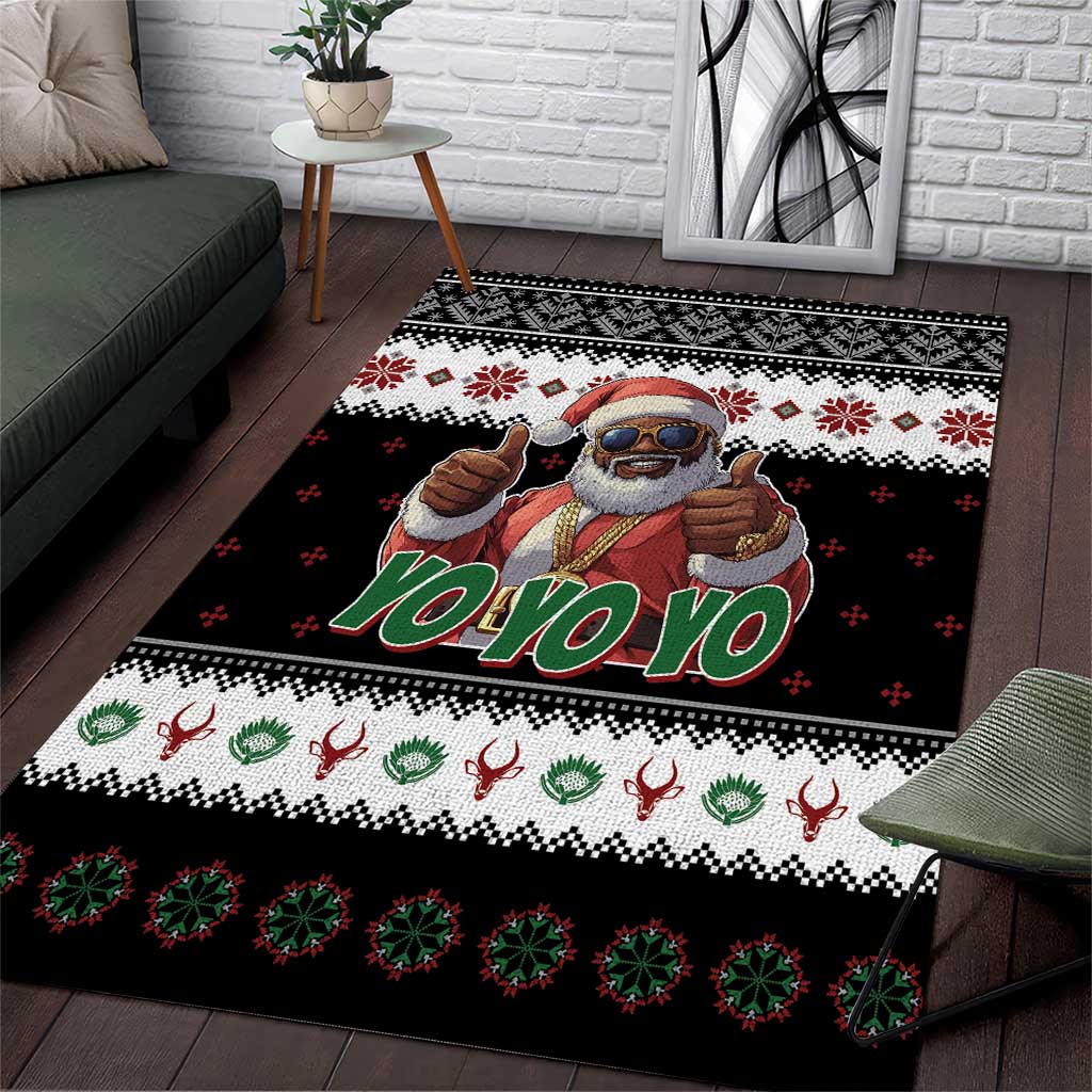 South Africa Christmas Area Rug Hip Hop Santa Claus LT05 - Wonder Print Shop