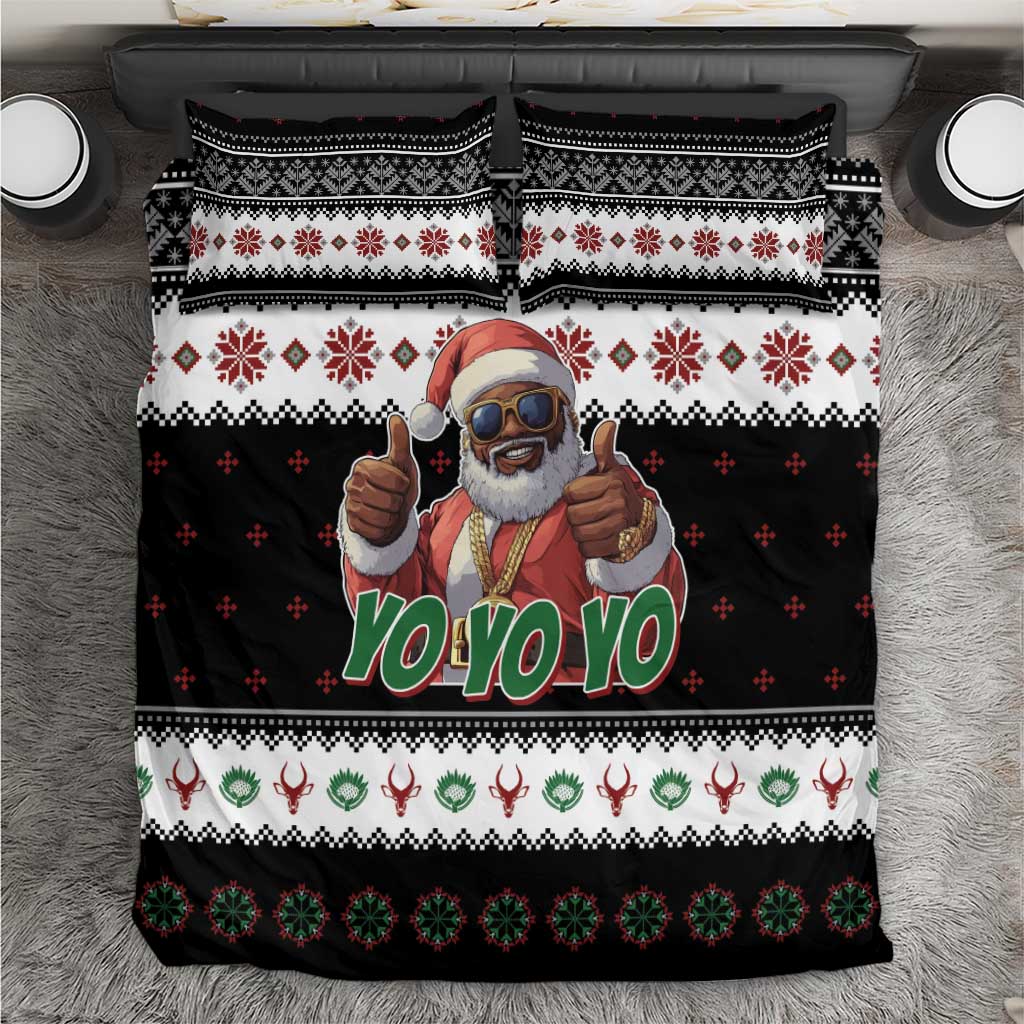 South Africa Christmas Bedding Set Hip Hop Santa Claus LT05 - Wonder Print Shop