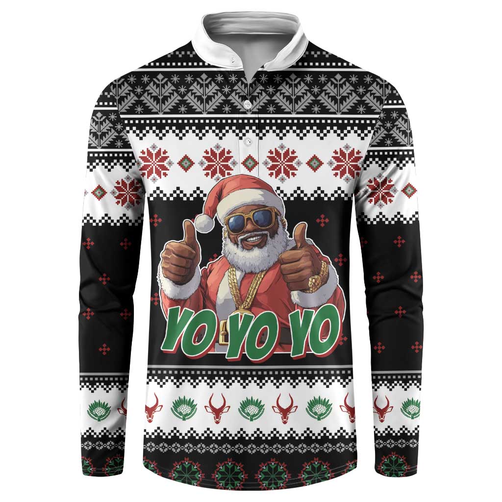 South Africa Christmas Button Sweatshirt Hip Hop Santa Claus LT05 - Wonder Print Shop