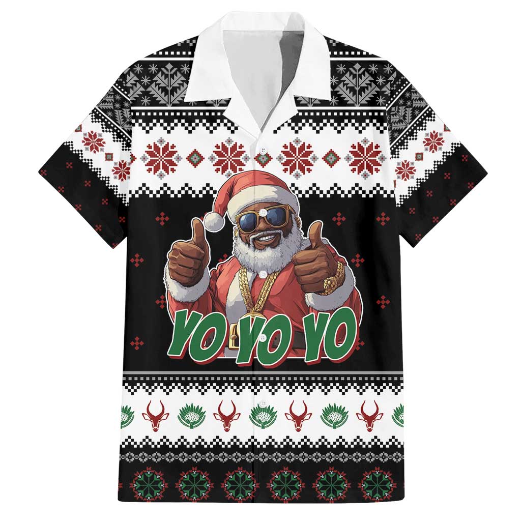 South Africa Christmas Hawaiian Shirt Hip Hop Santa Claus LT05 - Wonder Print Shop