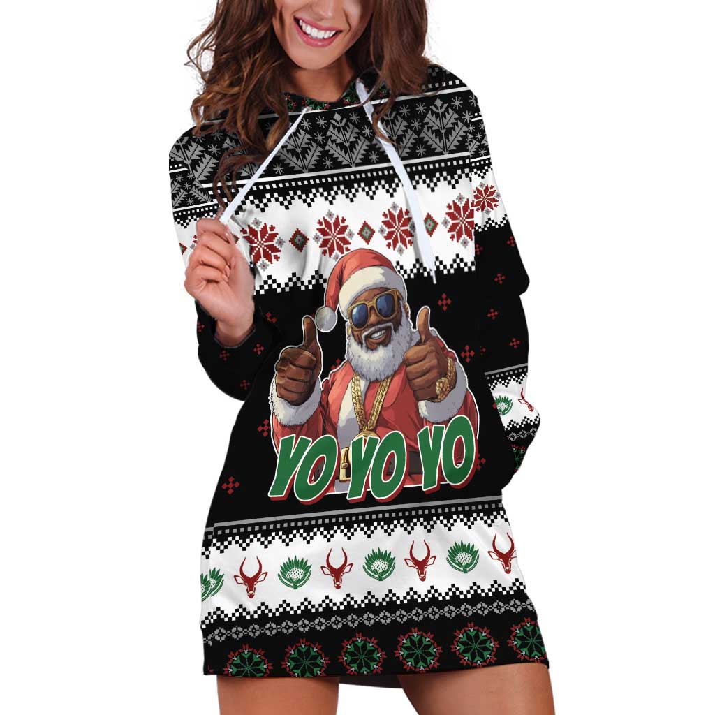 South Africa Christmas Hoodie Dress Hip Hop Santa Claus LT05 - Wonder Print Shop