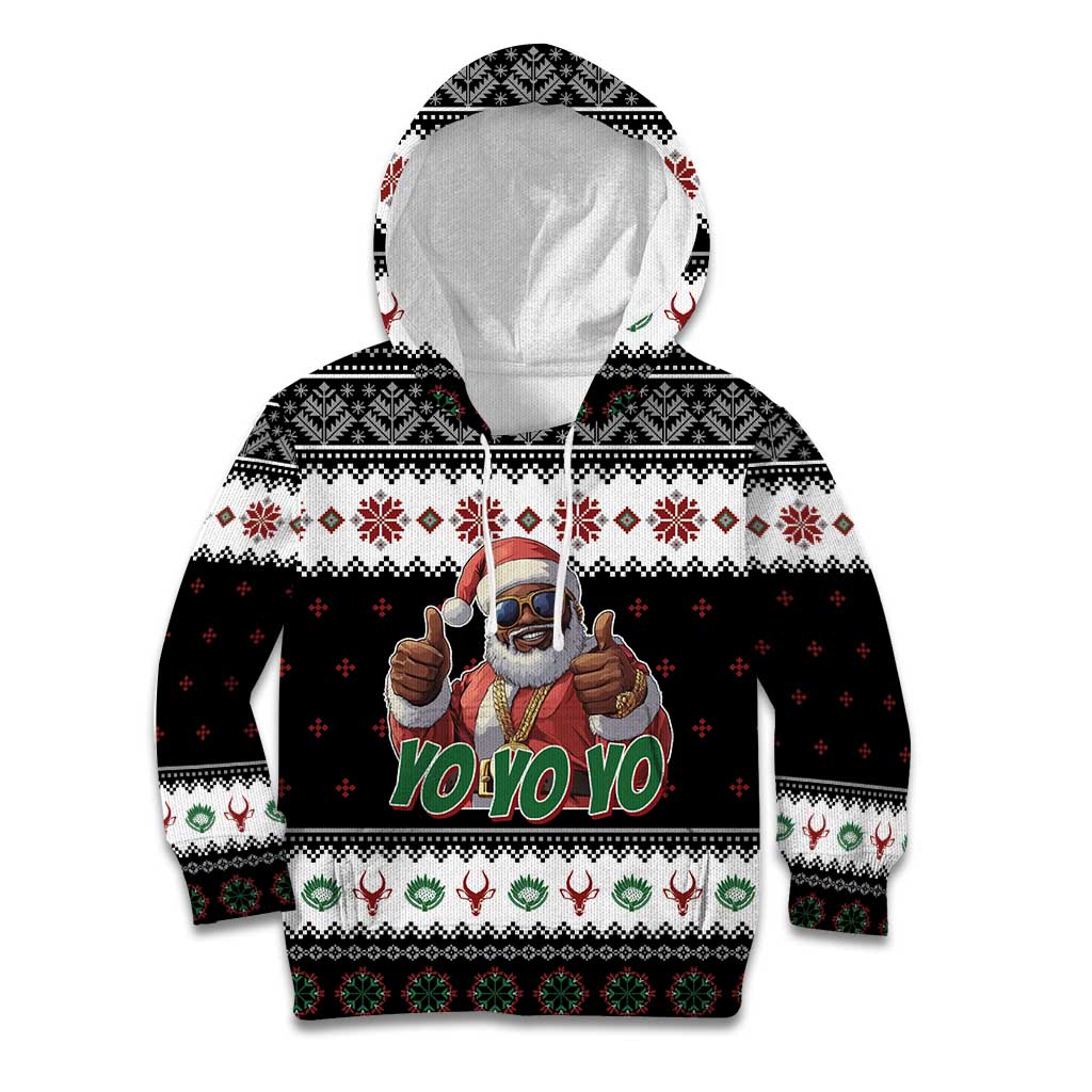 South Africa Christmas Kid Hoodie Hip Hop Santa Claus LT05 - Wonder Print Shop