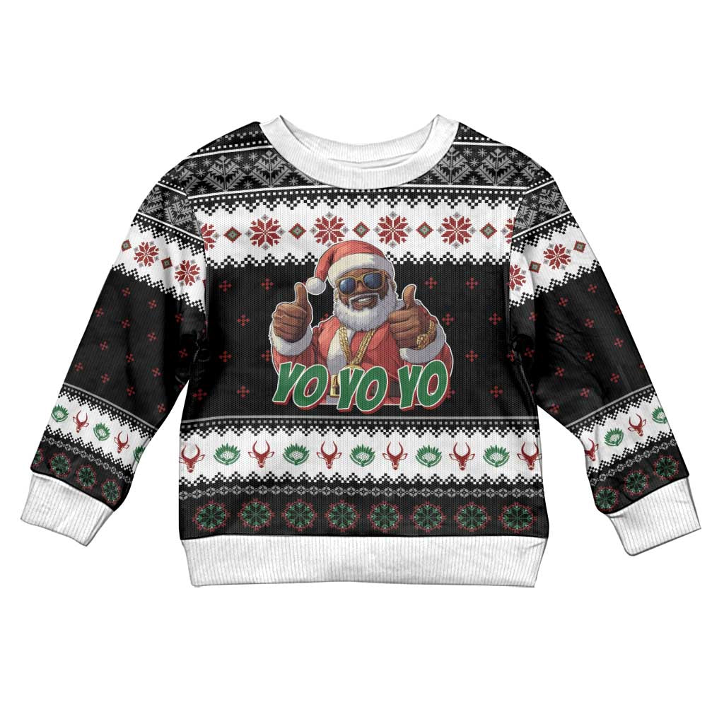 South Africa Christmas Kid Ugly Christmas Sweater Hip Hop Santa Claus LT05 - Wonder Print Shop