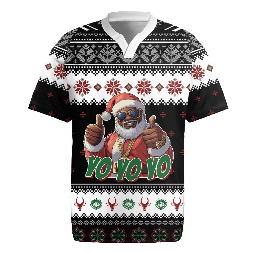 South Africa Christmas Rugby Jersey Hip Hop Santa Claus LT05 - Wonder Print Shop