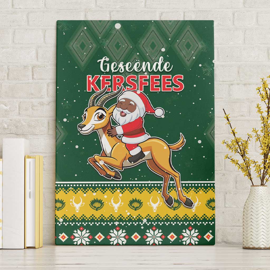 South Africa Christmas Canvas Wall Art Funny Santa Riding Springbok LT05 - Wonder Print Shop