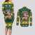 South Africa Christmas Couples Matching Long Sleeve Bodycon Dress and Long Sleeve Button Shirt Funny Santa Riding Springbok LT05 - Wonder Print Shop