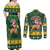 South Africa Christmas Couples Matching Off Shoulder Maxi Dress and Long Sleeve Button Shirt Funny Santa Riding Springbok LT05 - Wonder Print Shop