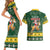 South Africa Christmas Couples Matching Short Sleeve Bodycon Dress and Hawaiian Shirt Funny Santa Riding Springbok LT05 - Wonder Print Shop