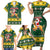 South Africa Christmas Family Matching Short Sleeve Bodycon Dress and Hawaiian Shirt Funny Santa Riding Springbok LT05 - Wonder Print Shop