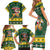 South Africa Christmas Family Matching Short Sleeve Bodycon Dress and Hawaiian Shirt Funny Santa Riding Springbok LT05 - Wonder Print Shop