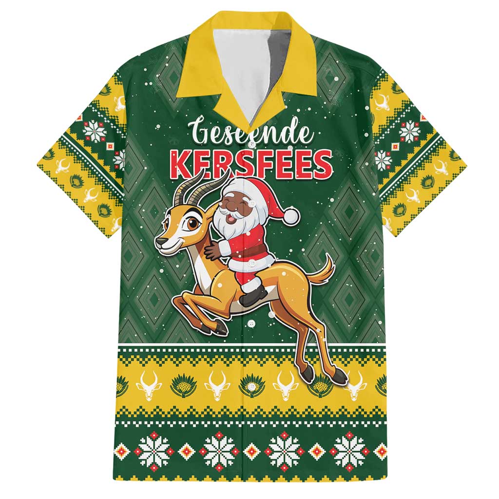 South Africa Christmas Hawaiian Shirt Funny Santa Riding Springbok LT05 - Wonder Print Shop