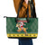 South Africa Christmas Leather Tote Bag Funny Santa Riding Springbok LT05 - Wonder Print Shop