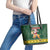 South Africa Christmas Leather Tote Bag Funny Santa Riding Springbok LT05 - Wonder Print Shop