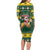 South Africa Christmas Long Sleeve Bodycon Dress Funny Santa Riding Springbok LT05 - Wonder Print Shop