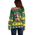 South Africa Christmas Off Shoulder Sweater Funny Santa Riding Springbok LT05 - Wonder Print Shop